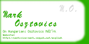 mark osztovics business card